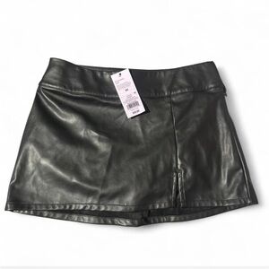 Black Faux Leather Mini Skirt